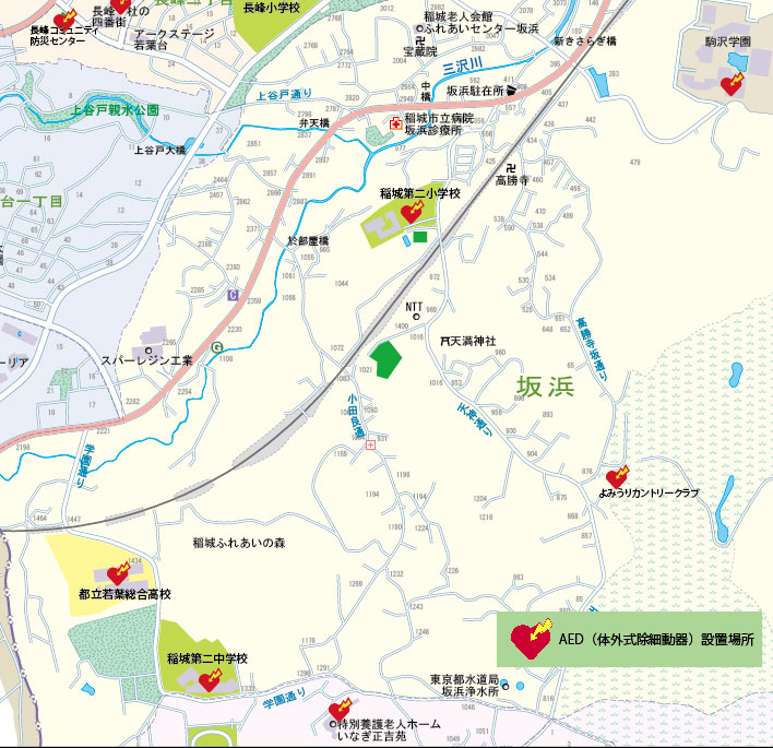 坂浜地区のAEDマップ