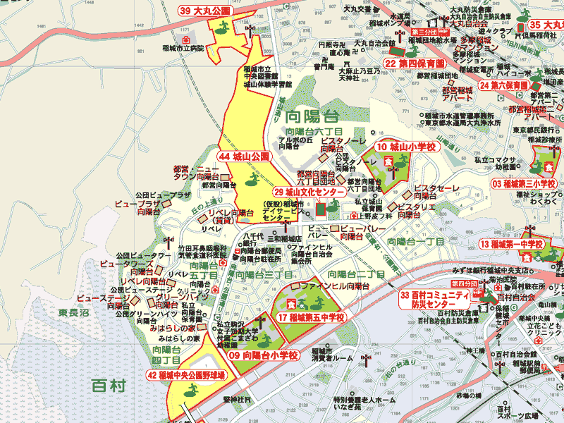 防災マップ画像向陽台地区
