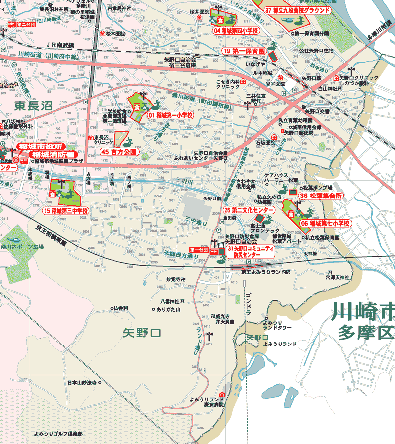 防災マップ画像矢野口地区